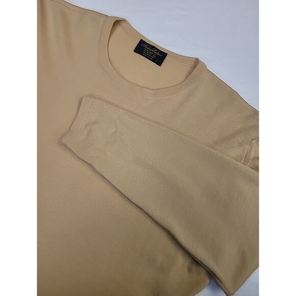Brooks Brothers 100% Merino Wool Crew Italy Yellow Pull Over Sweater Women Large - Picture 1 of 7